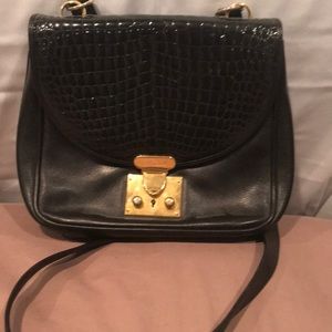 Bally vintage black leather crossbody